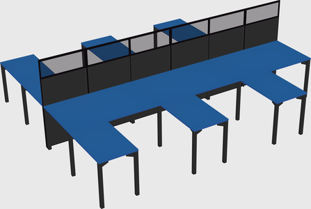 Shared l-shape cubicle