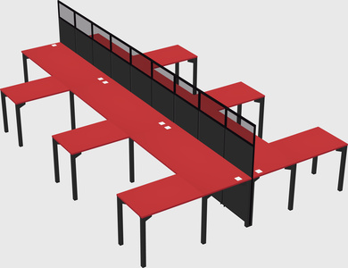 Shared l-shape cubicle