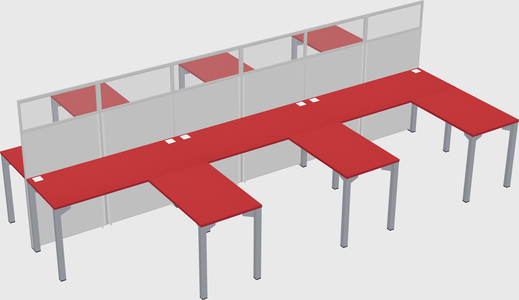 Shared l-shape cubicle