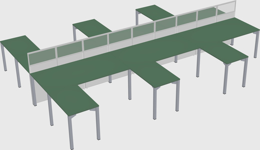 Shared l-shape cubicle