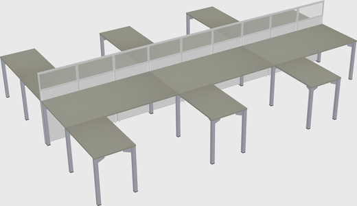 Shared l-shape cubicle