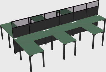 Shared l-shape cubicle