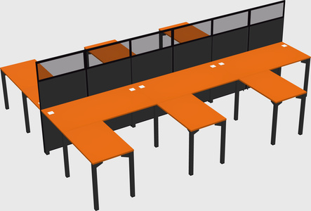 Shared l-shape cubicle