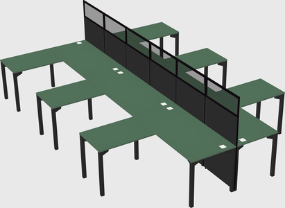 Shared l-shape cubicle