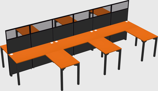 Shared l-shape cubicle