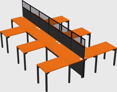 Shared l-shape cubicle
