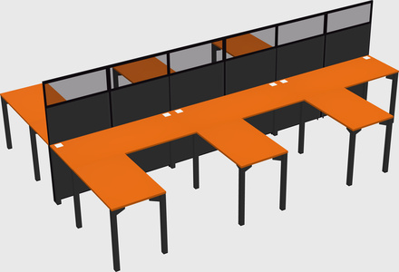 Shared l-shape cubicle