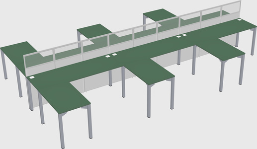 Shared l-shape cubicle