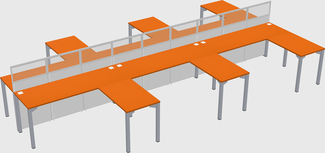 Shared l-shape cubicle
