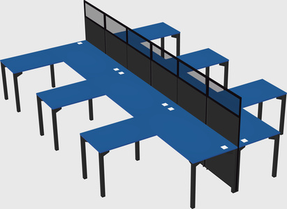 Shared l-shape cubicle