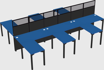 Shared l-shape cubicle