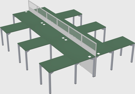 Shared l-shape cubicle