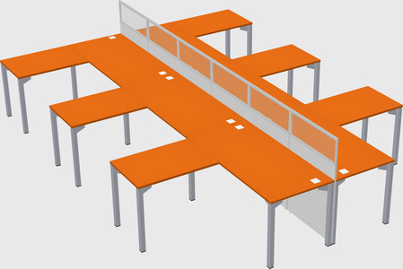 Shared l-shape cubicle