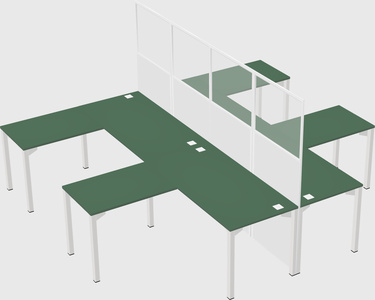 Shared l-shape cubicle