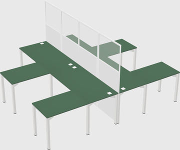 Shared l-shape cubicle