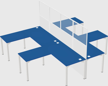 Shared l-shape cubicle