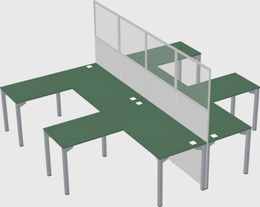 Shared l-shape cubicle