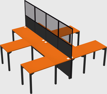 Shared l-shape cubicle