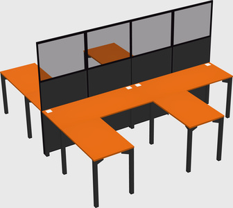 Shared l-shape cubicle