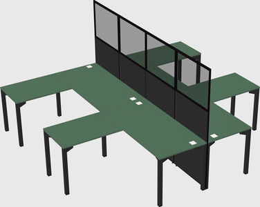 Shared l-shape cubicle