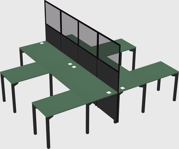 Shared l-shape cubicle