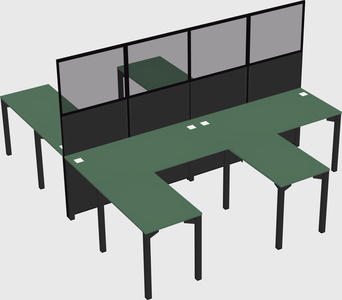 Shared l-shape cubicle
