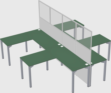 Shared l-shape cubicle