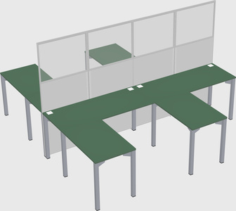 Shared l-shape cubicle