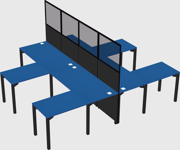 Shared l-shape cubicle