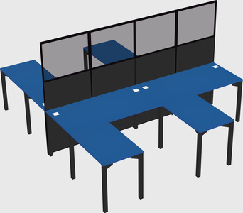 Shared l-shape cubicle
