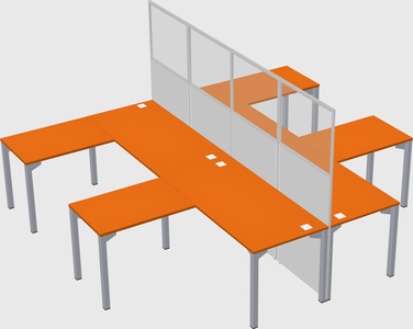 Shared l-shape cubicle