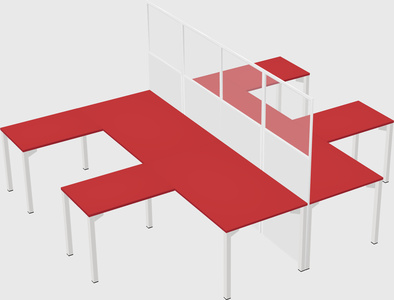 Shared l-shape cubicle