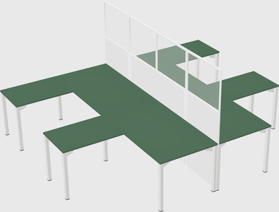 Shared l-shape cubicle