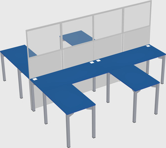 Shared l-shape cubicle