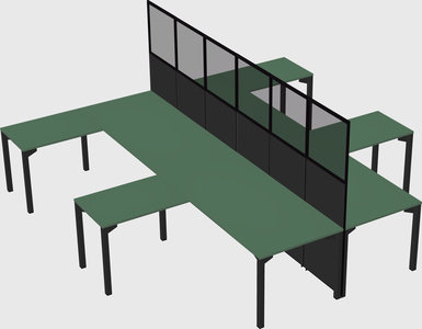 Shared l-shape cubicle