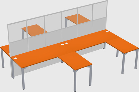 Shared l-shape cubicle