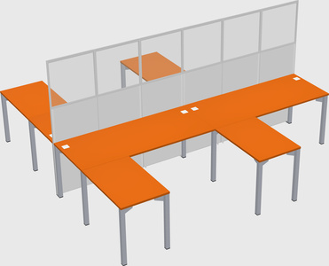 Shared l-shape cubicle