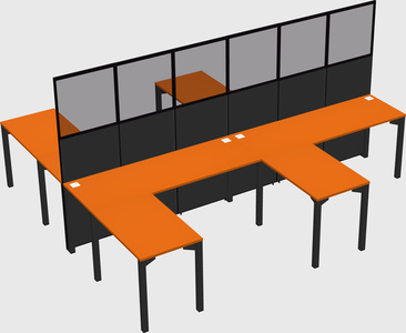 Shared l-shape cubicle
