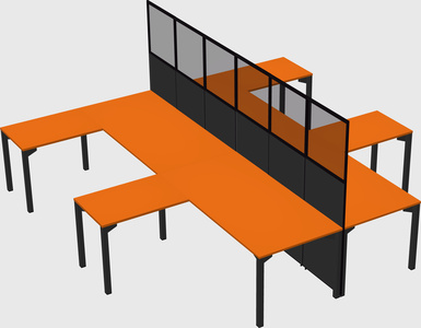 Shared l-shape cubicle