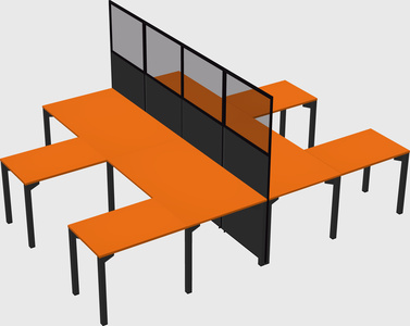 Shared l-shape cubicle