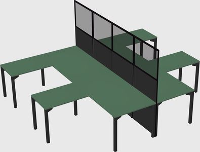 Shared l-shape cubicle