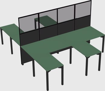 Shared l-shape cubicle