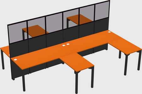 Shared l-shape cubicle