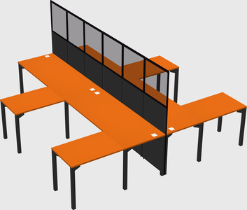 Shared l-shape cubicle