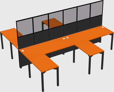 Shared l-shape cubicle