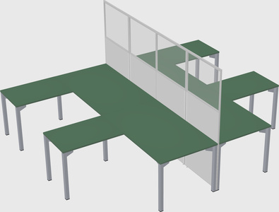 Shared l-shape cubicle