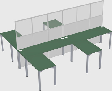 Shared l-shape cubicle