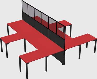 Shared l-shape cubicle