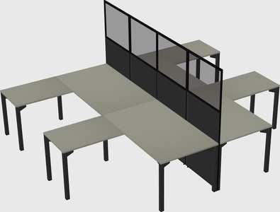 Shared l-shape cubicle