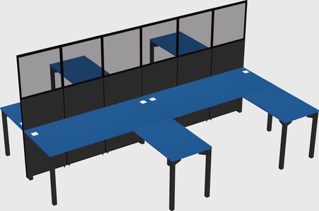 Shared l-shape cubicle